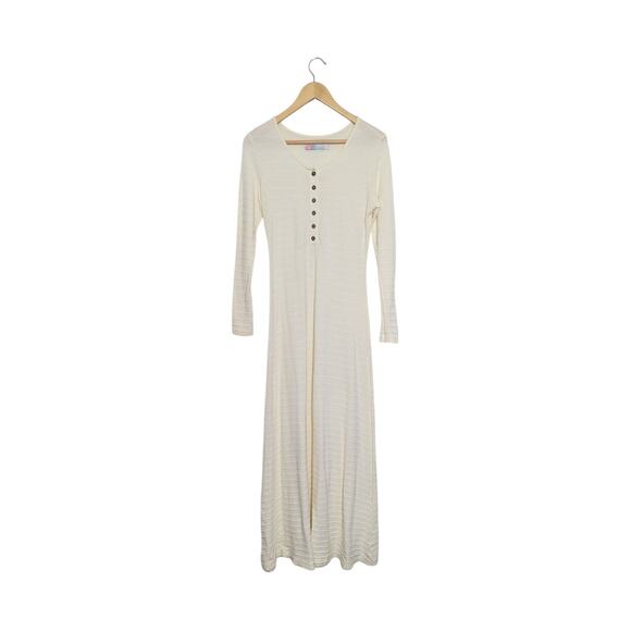 Free People FP Beach Santa Fe Maxi Dress Cream Henley Off White Womens Small - Picture 2 of 5